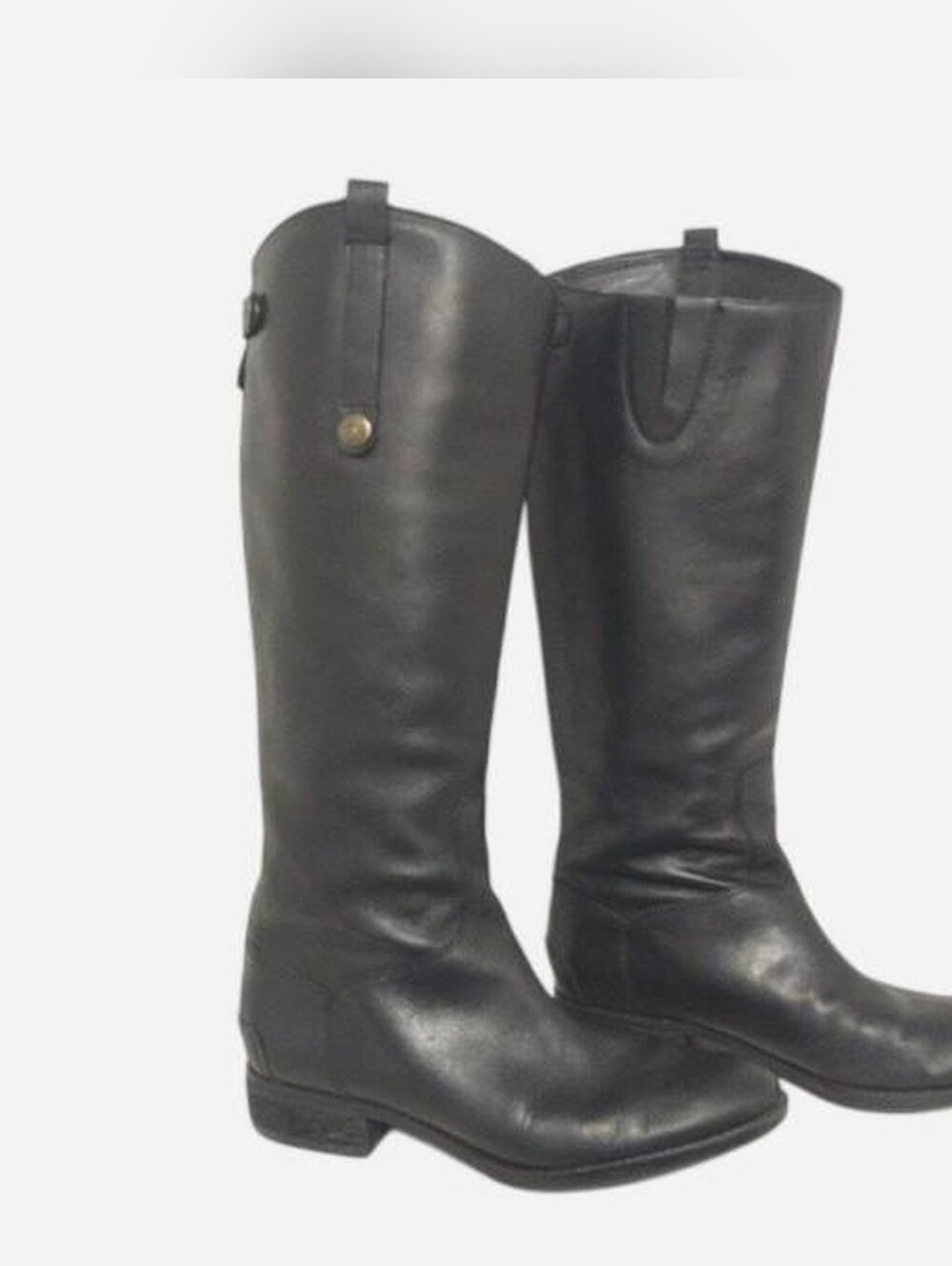 Sam Elderman Womens Classic Black Soft Leather Upper Riding Boots Size 9M